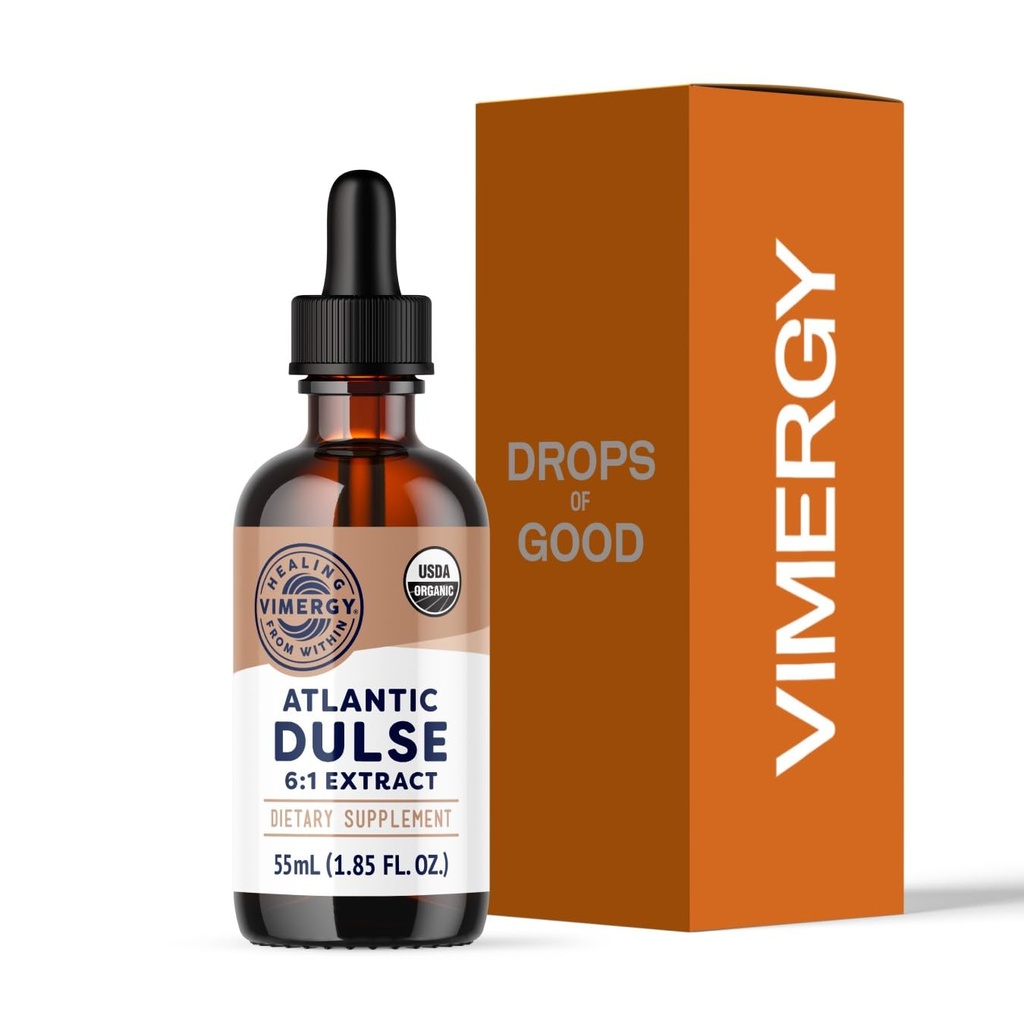 Vimergy Atlantic Dulse Liquid – Antioxidant Support* – Fördert freien Strahlenschutz* – Bio, Vegan, Glutenfrei – 55 Servierungen (55 mL)