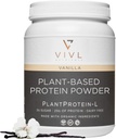 Pflanzenprotein-L Pulver Vanille, Vegan, Organic, No Dairy, No Sugar, No Gluten, Keto, Low Carb, Clean Ingredients, Low Fodmap, für Männer & Frauen, 25g, 27 Servierungen, 33oz