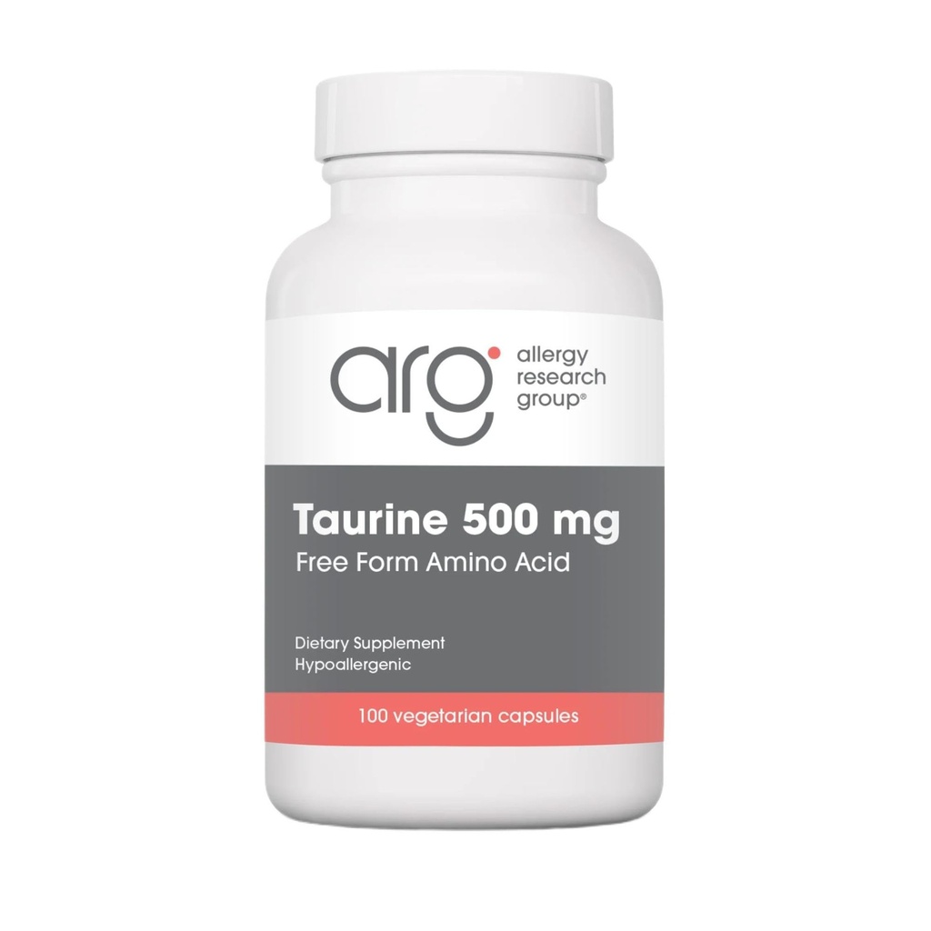 Nutricologie Taurine Supplément 500mg - Support cardiovasculaire, Acid Amino de forme libre, Pure, Organique, Capsules végétariennes - 100 Compte