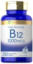 Carlyle B12 Vitamine 1000 mcg, 250 Nombre de comprimés de libération dans le temps, Cyanocobalamine, supplément végétalien, sans OGM et sans gluten