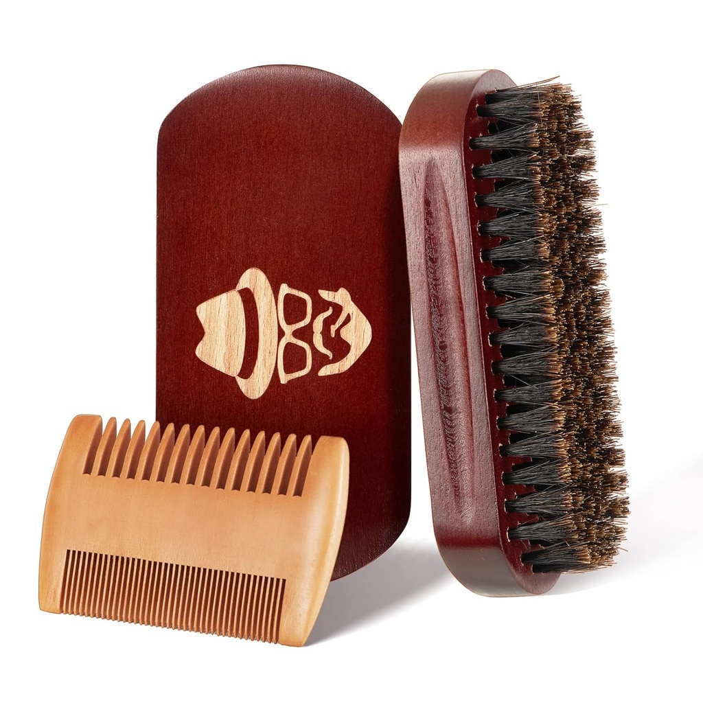 Bart Bürste, 100% Boar Bristle Natürliche schwarze Walnuss Holz Bart Comb Haarsache Rasieren Bürste Gesichtshaarbürste