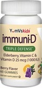ImmuniD Elderberry Gummies für Kinder von YumVs | Immununterstützung, Vitamin C & Vitamin D | Complete Immune System Support | Natürliche Berry Flavor Chewables-60 Count | Vitamin C und D für Kinder