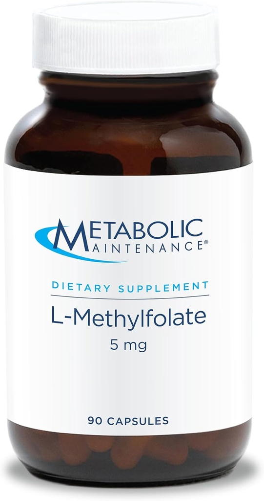 Metabolic Maintenance L-Methylfolate 5 mg - L Methyl Folate, Methylfolate Supplement for Women & Men, Methylated Vitamin B9 (5-MTHF) for Brain Health, Focus, and Calm - 90 Capsules (Pack of 1)