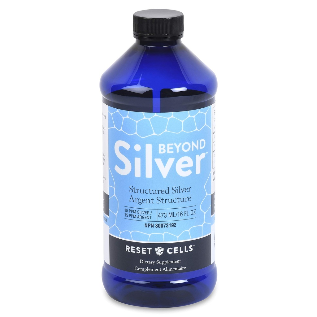 Beyond Silver Structured Silver Solution - 15ppm - 16oz - Reine kolloidale Silberflüssigkeit für Immununterstützung - Alkaline Silber Wasser-Diätary Supplement