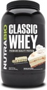 NutraBio Classic Whey Protein Powder- Protéine 25G par scoop - Profile d'acide amino à spectrum complet - Pas de remplissage, Couleurs artificielles, Préservatifs - (Banana Cream Pie, 2 livres)