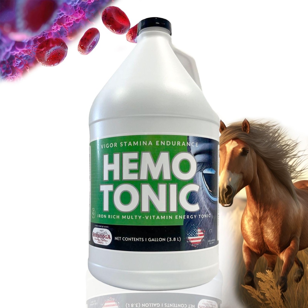 Hemotonic - Iron Rich Multi-Vitamin Energy Tonic Power Packed Blood Builder & Energy Revitalizer für Pferde von Saratoga Veterinary Produkt (1 Gallon)