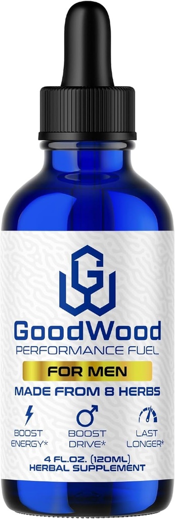 GoodWood - männliche Flüssigkeitstropfen - Erhöht Stamina und Größe - verbessert Energie, Antrieb und Leistung - für Männer Alter 30, 40, 50, 60+ - Herbs und Organic - One Pack