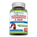 Pure Naturals Glucosamine Chondroitin & MSM Supplement | 1850 Mg pro Servieren | 120 Kapseln | Non-GMO | Gluten-Free | Made in USA