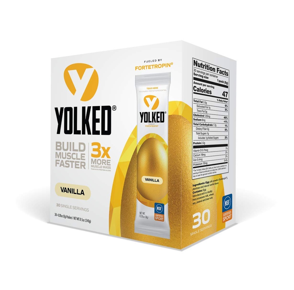 YOLKED - NSF-zertifizierte Muskelaufbau-Ergänzung - Helfen Sie Lean Muscle zu erhöhen, Muskelverluste zu reduzieren und Erholung mit Fortetropin zu verbessern, 30 Portionen