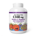 Facteurs naturels, Vitamine C à croquer pour les enfants, 500 mg, soutient la santé immunitaire, les os, les dents et les gencives, la myrtille, la framboise et la myrtille, 90 comtes (paquet de 1)