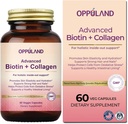 Biotin und Kollagen Ergänzungen-Biotin 5000 mcg + Kollagen für Frauen-Unterstützungen starkes Haar,Nails & Gesunde Haut-60 Veggie Kapseln
