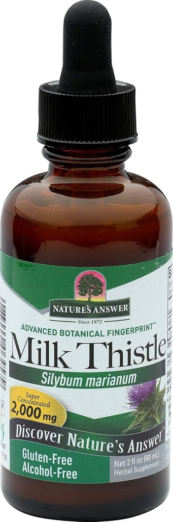 Nature's Answer Extrait de chardon de lait Promote la santé de la fonction du foie.