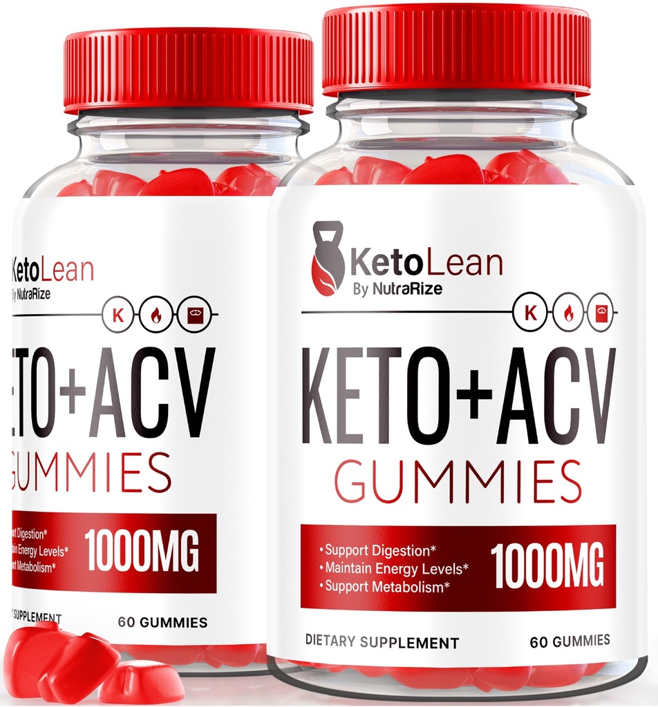 (2 Pack) Keto Lean Keto ACV Gummis, Keto + ACV Gummis, All Natural Apple Cider Essig 1000MG, ACV Keto Gummy Supplement, Keto Vitamins, Offizielle Keto Plus ACV, KetoLean Bewertungen (120 Gummies)