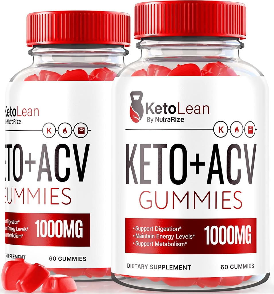 (2 Pack) Keto Lean Keto ACV Gummis, Keto + ACV Gummis, All Natural Apple Cider Essig 1000MG, ACV Keto Gummy Supplement, Keto Vitamins, Offizielle Keto Plus ACV, KetoLean Bewertungen (120 Gummies)