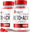 (2 Pack) Keto Lean Keto ACV Gummis, Keto + ACV Gummis, All Natural Apple Cider Essig 1000MG, ACV Keto Gummy Supplement, Keto Vitamins, Offizielle Keto Plus ACV, KetoLean Bewertungen (120 Gummies)