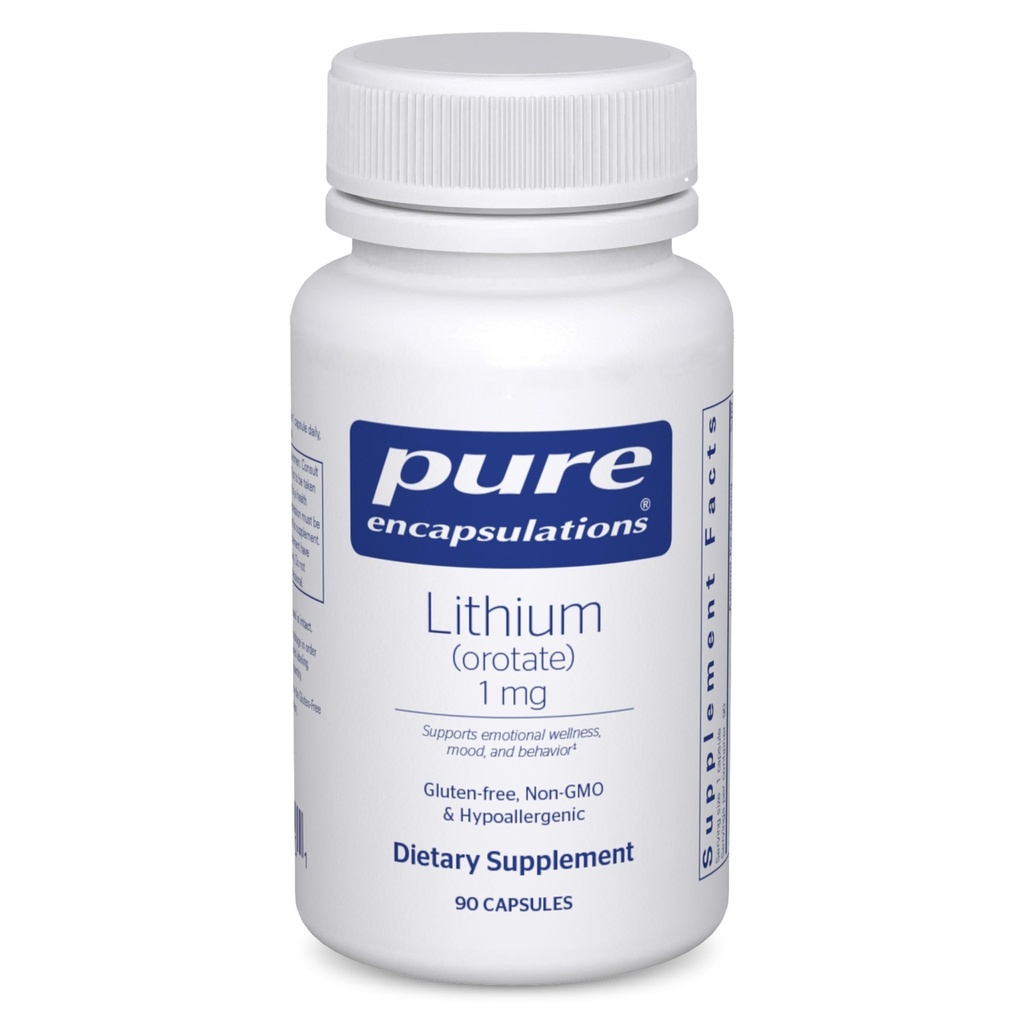 Pure Encapsulations Lithium (Orotat) 1 mg | Unterstützung für Beruhigung und Verhalten | 90 Kapseln