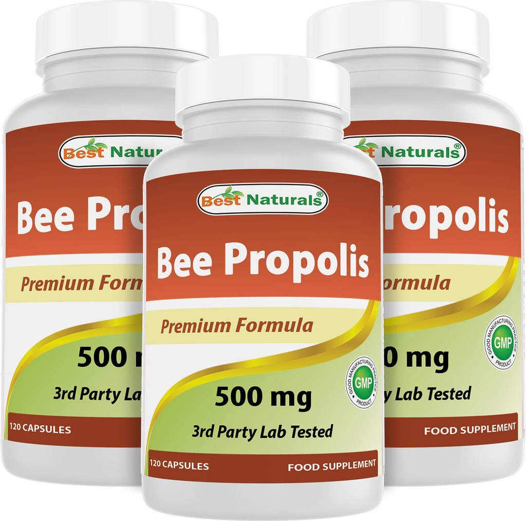 Best Naturals Bee Propolis 500 mg 120 Kapseln (120 Count (Pack von 3))
