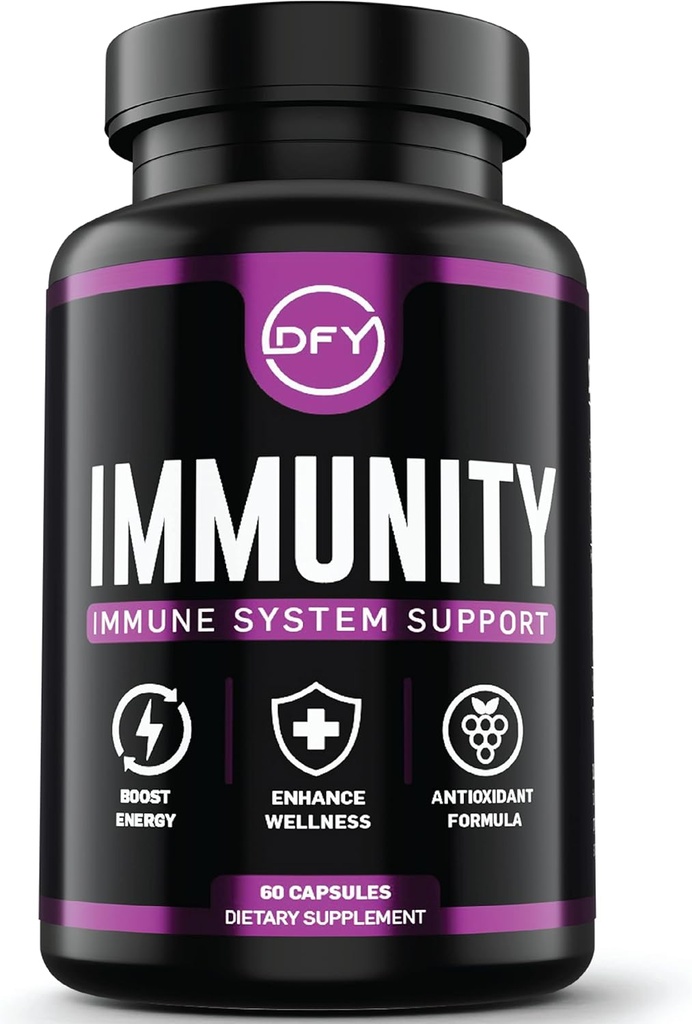 DFY Immununterstützung Kapseln - mit Elderberry Sambucus, Vitamin C, Sambucus Elderberry, Vitamin D3 5000 IU, Zink und Ingwer