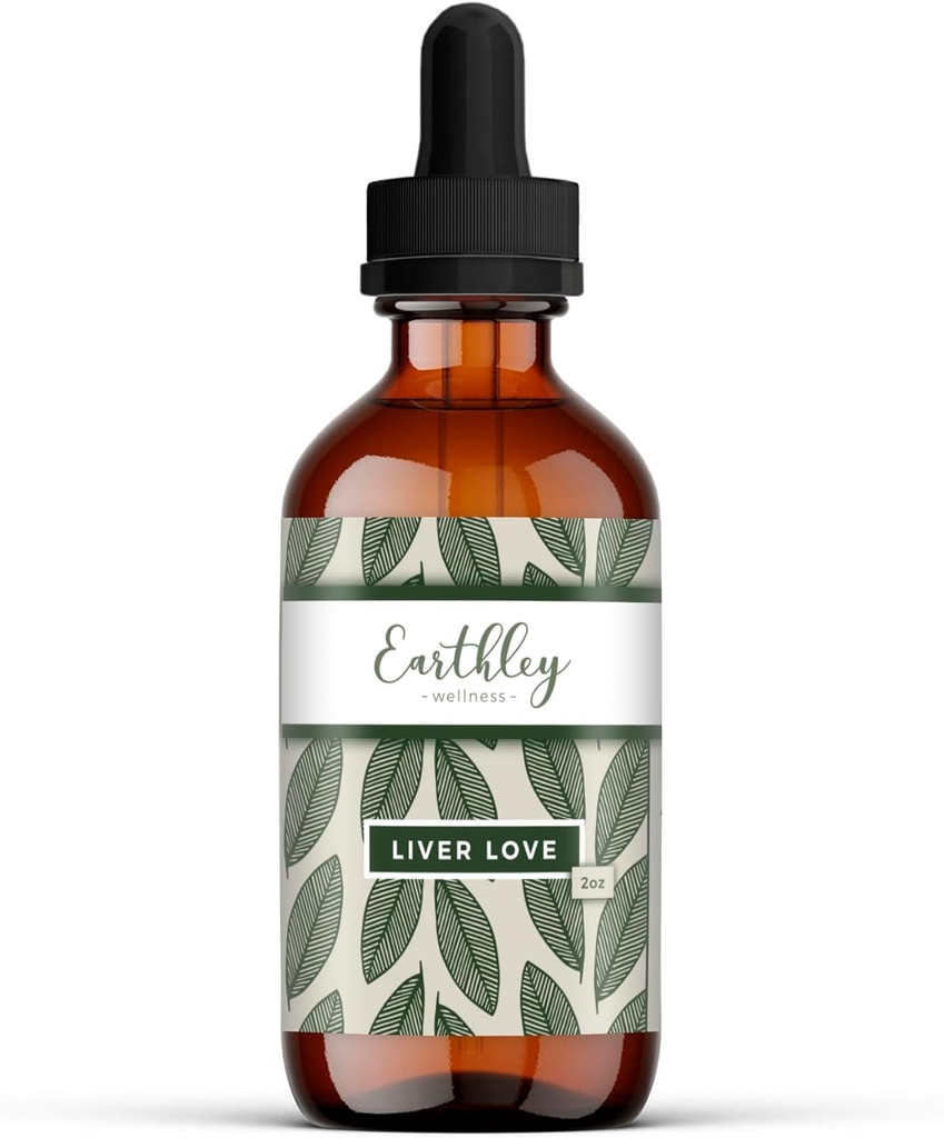 Terreley Wellness Amour du foie, mélange à base de plantes pour soutenir le foie Graines de chardon de lait, racine de dandelion, feuille de menthe poivrée et racine de curcuma, soutient la digestion et le bien-être, naturel, 2 oz (régulaire)