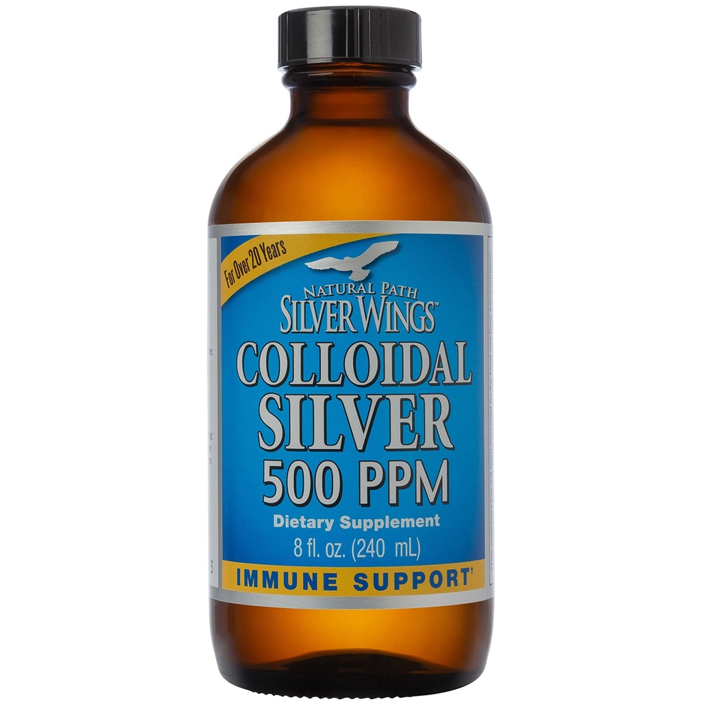 Natural Path Silver Wings Kolloidal Silber 500ppm (2.500mcg) Immununterstützungsergänzung 8 fl. oz.