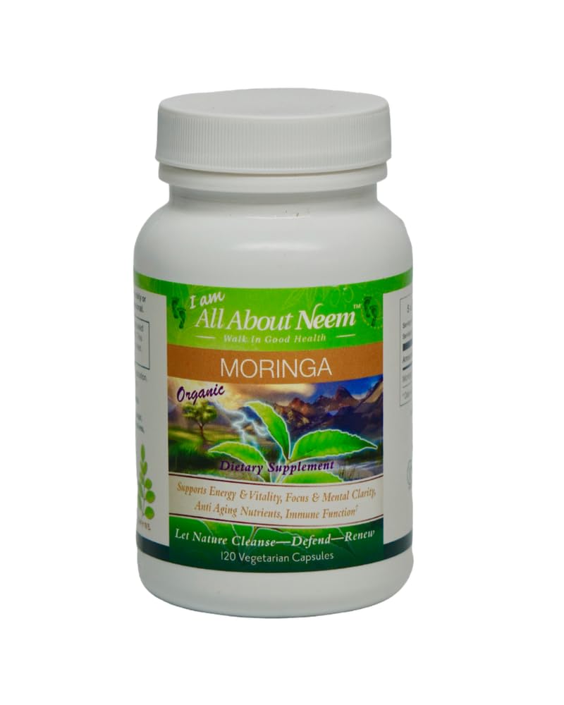 Moringa Leaf Capsules Bio American Grown 400 mg 120 Ct Energy & Metabolism Booster Fabriqué en Amérique