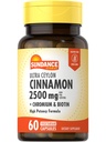 Sundance Ceylan Cinnamon Capsules 2500mg.60 pilules avec chrome et biotine.