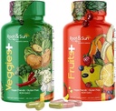 Root and Sun Fruits and Veggies Supplement - Verpackt mit natürlichen Ganzen Superfoods - Vegan - Non-GMO - 100% Soy Free - 90 Count (2 Pack)