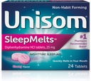 Unisom SleepMelts, Aide au sommeil de nuit, Diphénhydramine HCI, 24 comprimés, 25mg