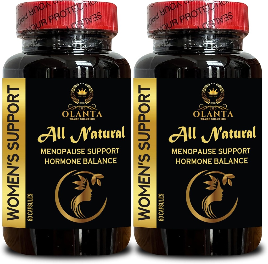 SUPPLÉMENT DE SOUTIEN MENOPAUSE - Suppléments pour la ménopause pure pour les femmes, Coho noir pour les flashs chauds ménopause, Facilité pour la ménopause à base de plantes pour les femmes pour la sueur nocturne - 2 bouteilles 120 capsules