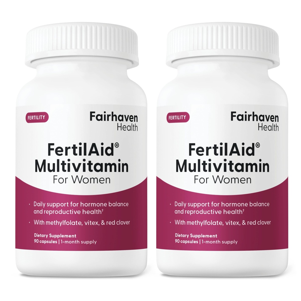 Fairhaven FertilAid pour la santé des femmes Suppléments pour la fertilité de la vitamine prénatale pour les femmes Conception pour elle avec Vitex et Folate