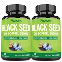 Premium Black Seed Oil Softgel Kapseln - 2 Packungen 60 Zähler 500mg - 4 Monate Versorgung für Immunität, Zirkulation, Verdauung, Haut, Haar- und Körpermanagement