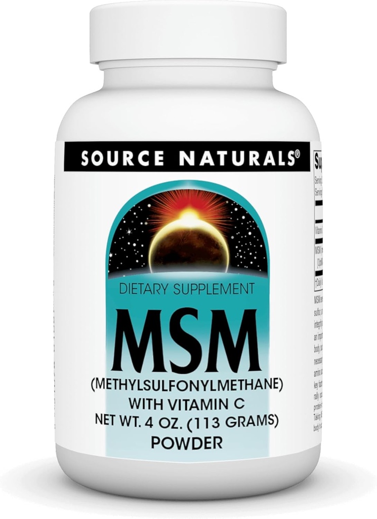 Quelle Naturals MSM (Methylsulfonylmethan) mit Vitamin C - Pulver, 4 Unze
