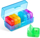 Organisateur hebdomadaire de pilules Zoksi 2 fois par jour, bleu 7 jours Pm Pill Box, quotidien Am Pm Pill Organisateur 7 jours, cas portable de pilules de vitamine, boîte à pilules hebdomadaire pour les huiles de poisson, vitamine, supplément