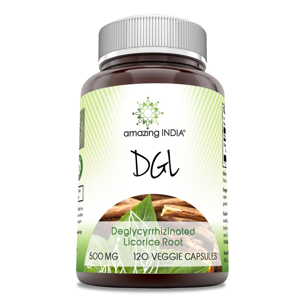Inde incroyable DGL 500 mg 120 Capsules de légumes Supplément