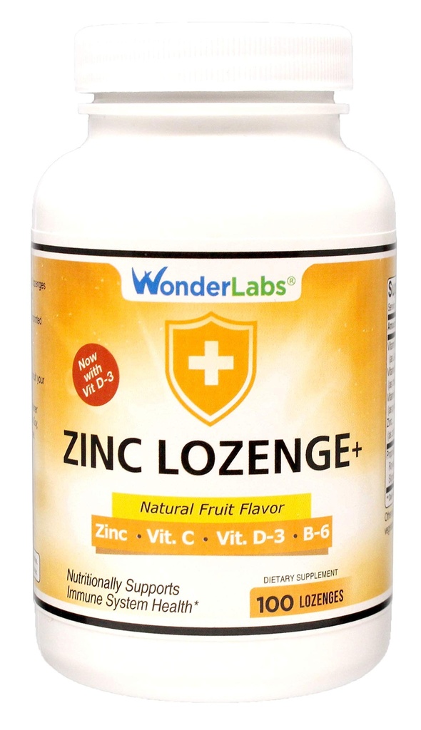 Wunder Laboratories Zink Lozenges mit Vitamin C - Frucht Flavored, Gesunde Immununterstützung Lozenges mit 25mg Zinkergänzung pro Lozenge + 30mg Vitamin C - 100 Lozenges