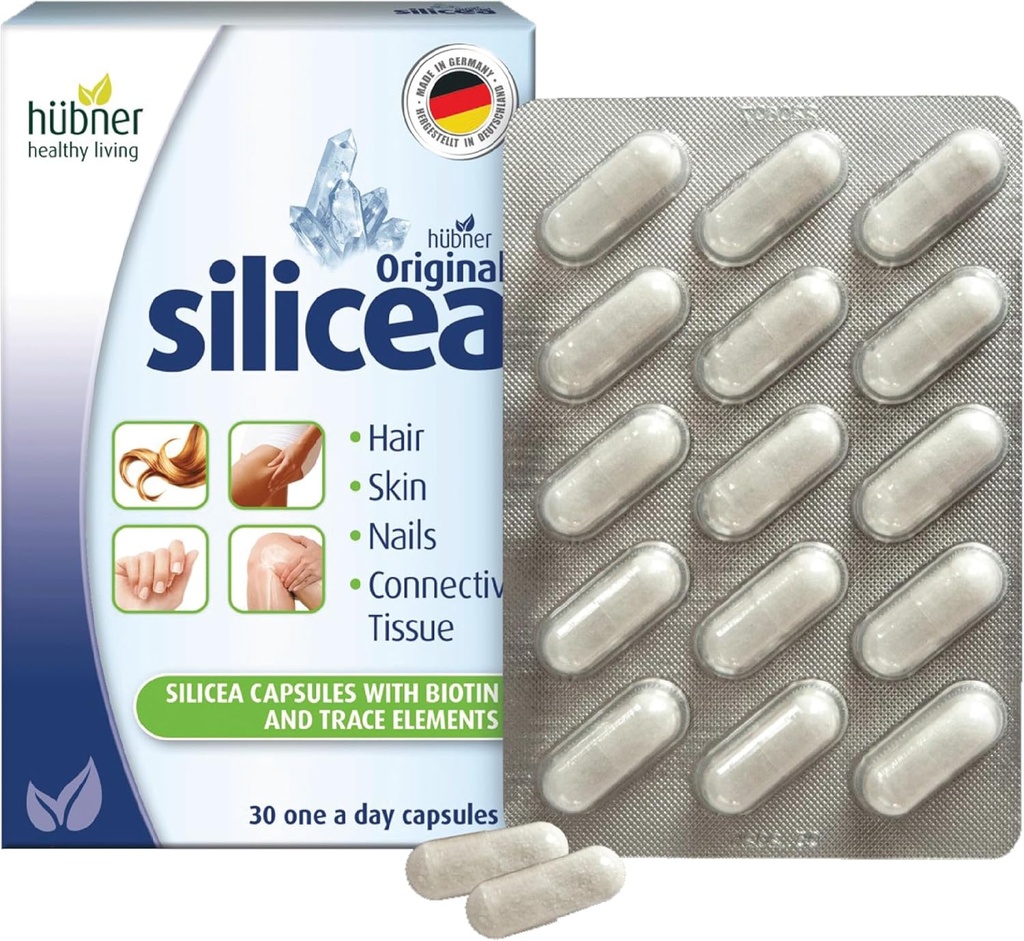 Hübner Original Silicea Gel One a Day Capsules for Hair, Skin, Nails, and Connective Tissue, Pure Colloidal Silica Gel Formula, No Additives oder Konservierungsmittel, 30 Portionen