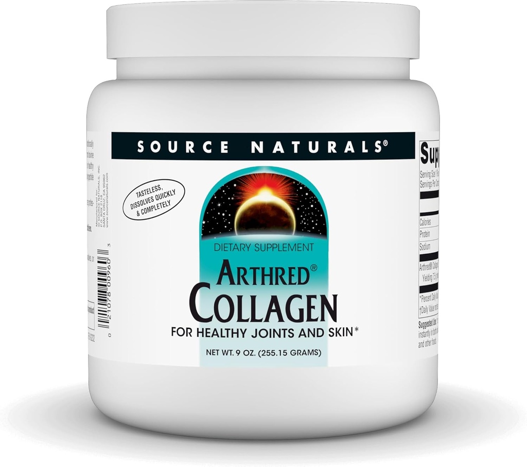 Quelle Naturals Arthred Collagen Protein Powder - Unflavored Quick Dissolve hydrolysierte Peptide - Anti Aging Support für Knochen, Gelenk & Haut Gesundheit - 9 Unze (30 Servierungen)