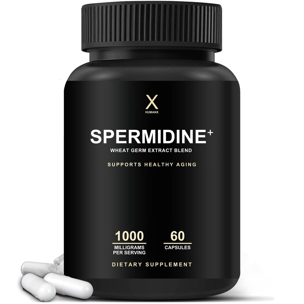 HUMANX Spermidin+ (USA Third Party Tested) - Spermidin-Rich Wheat Germ Extract & Zinc to Activate Cellular Renewal - Non-GMO, Spermidin Kapseln - Unterstützt gesundes Aging - Spermidin Supplement