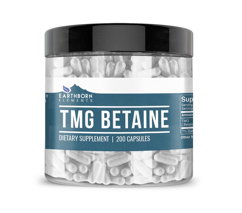 Erdungselemente TMG Betaine Anhydrous Trimethylglycin 200 Kapseln, rein &amp; unverdünnt, keine Zusatzstoffe