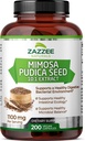 Zazzee Mimosa Pudica Seed 10:1 Extrakt, 200 Vegan Kapseln, 1100 mg, 3+ Monat Versorgung, Potent 10:1 Extrakt, Non-GMO und All-Natural