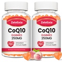 2 Pack CoQ10 Gummie, 5X bessere Absorption Coenzym Q10 für Cellular Energy und Antioxidant Support, 120 Peach Gummies