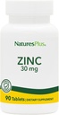 NaturesPlus Zinktabletten - 30 mg, 90 vegetarische Tablets - Immunsystem-Ergänzung für zelluläres Wachstum & Reparieren - fördert gesunde Verdauung, Stoffwechsel & Vision - Glutenfrei - 90 Portionen