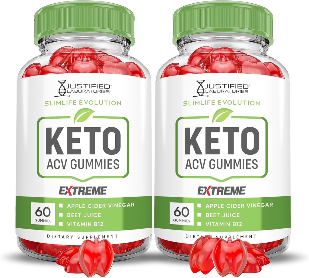(2 Pack) Slimlife Evolution Keto ACV Gummies Extreme 2000MG Slim Life Evolution Keto Gummies Slimlife Keto Gummy Apple Cider Vinegar Formulated with Pomegranate Beet Juice Powder B12 120 Gummies