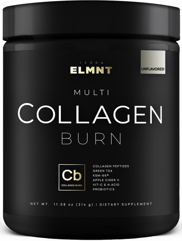ELMNT Super Collagen Pulver für Frauen Gewichtsverlust + Schönheit w. Probiotics, Hyaluronsäure, ACV, KSM-66, Biotin - Premium Multi Collagen Peptides Protein Supplement Colageno für Frauen (Unflavored)
