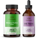 HERBAMA Mimosa Pudica und Milk Thistle Kit - Bundle von 1000 mg Mimosa Pudica Kapseln & Milk Thistle Tincture 4 fl oz - Vegan, Non-GMO, Sugar & Alcohol-Free - 2 Pack