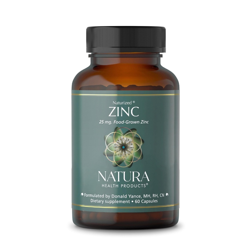 Produits de santé Natura Supplément de 25 mg de zinc - soutient la santé cellulaire et une réponse immunitaire saine - Zinc alimentaire hautement biodisponible (60 capsules)
