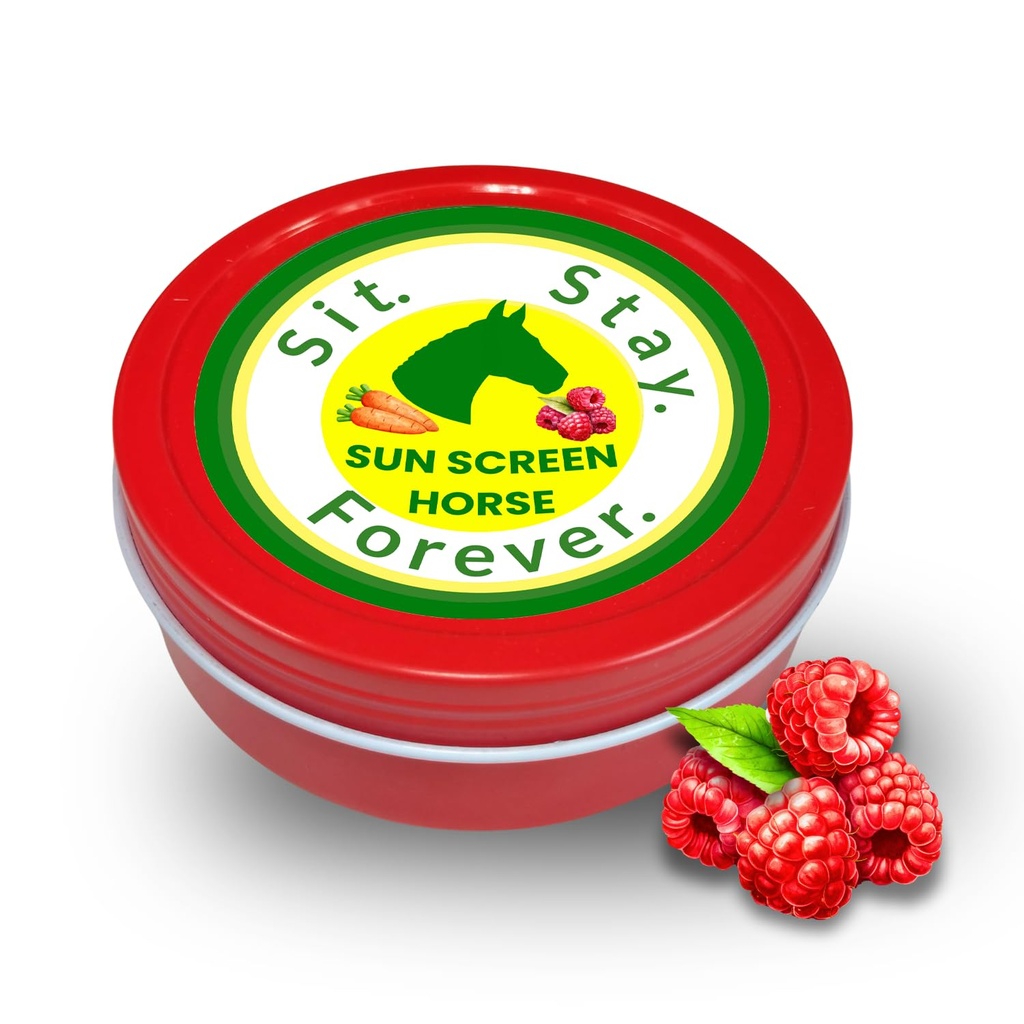 Sit Stay Forever Bio Sunscreen & Hydratant pour Chevaux, Pare-soleil, Protection solaire pour la peau nez et sensible, Bloc solaire pour Chevaux, Sans zinc, Écran solaire Hippique, Protection UV Hippique, 4 onces
