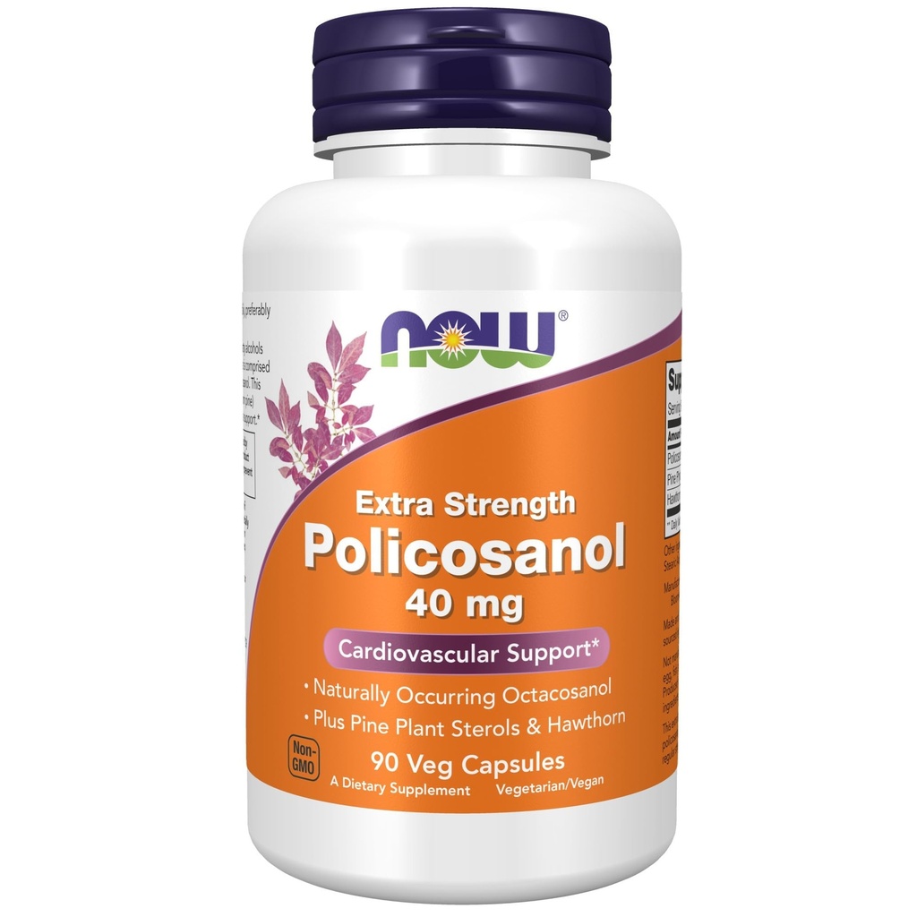 JETZT Nahrungsergänzungsmittel, Policosanol 40mg mit Kiefer Pflanze Sterols und Hawthorn, Extrastärke, 90 Veg Kapseln