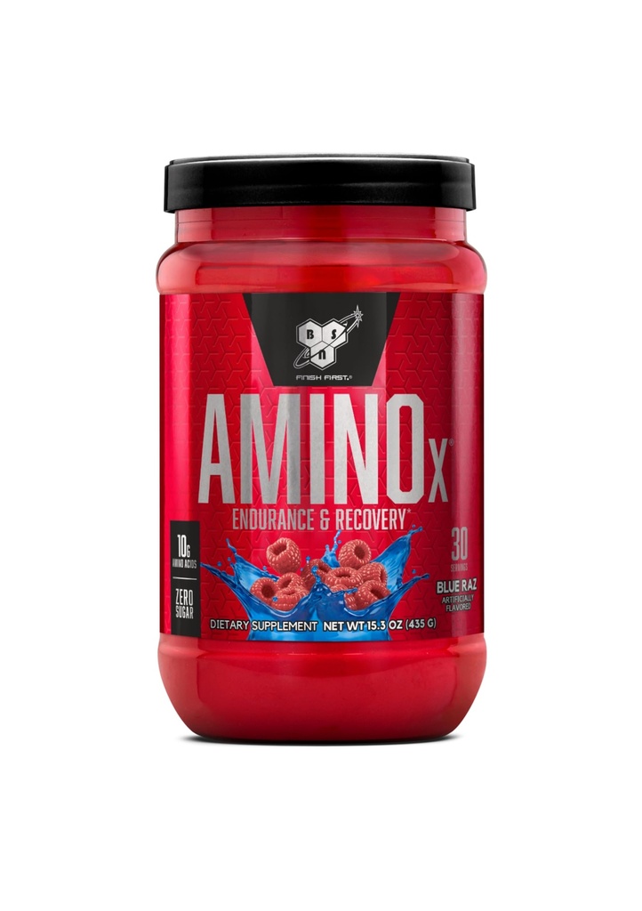 BSN Amino X Muscle Recovery & Endurance Powder mit BCAAs, 10 Gramm Aminosäuren, Keto Friendly, Koffeinfrei, Support Endurance, Zero Sugar, Blue Raz, 30 Portionen (Packaging May Vary)