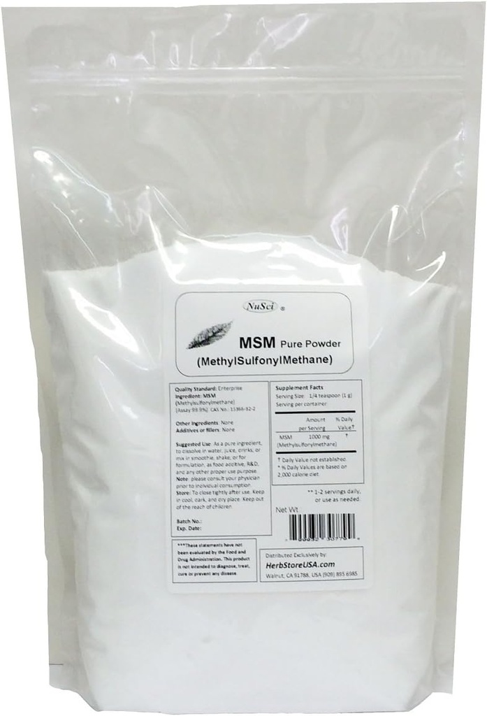 MSM (méthylsulfonylméthane) Poudre pure (4000 grammes (8,8 lb))